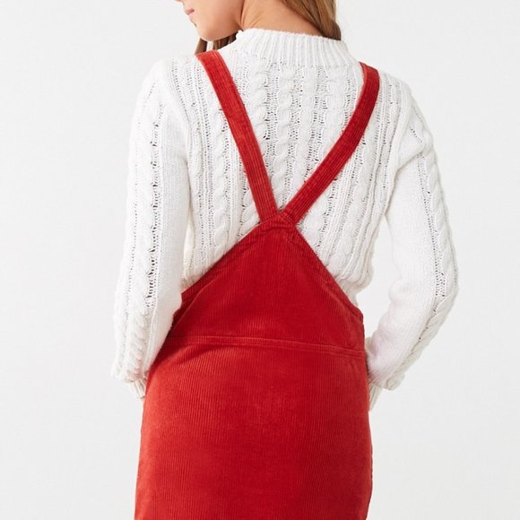 Forever 21 Womens Corduroy Overall Mini Dress L - Picture 3 of 4